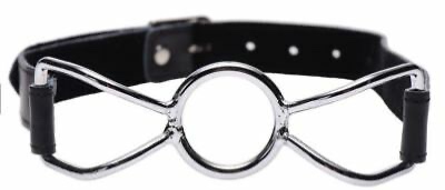 New Black Faux Leather Open Mouth Spider O Ring Gag Restraint DT Small 7625889636107 | eBay