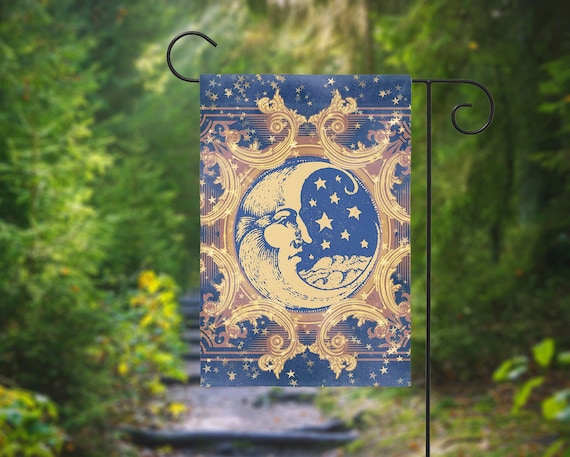 Celestial Moon Garden Flag Garden Lover Gift Vintage Moon | Etsy
