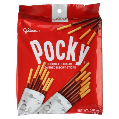 Glico Pocky, Chocolate Cream Covered Biscuit Sticks (9 Individual Bags)