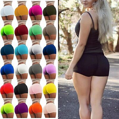 Womens Hot Pants Gym Yoga Shorts Dance Cycle Sports Fitness Stretch Mini Shorts  | eBay
