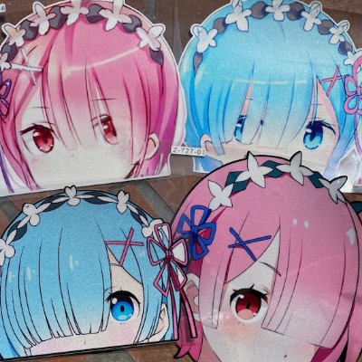 Re: Zero Car Peeker Stickers Small and Large Rem and Ram Car | Etsy