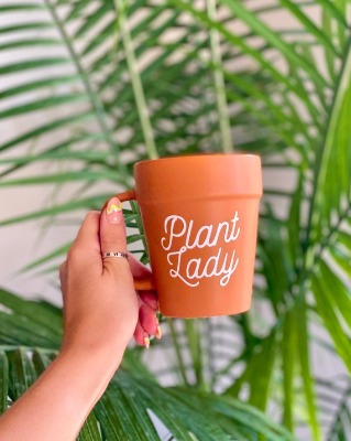 Plant Lady Cursive Terra-cotta Pot Mug  Gifts for Her  - Etsy