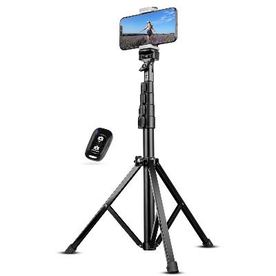 UBeesize 51" Extendable Tripod Stand with Bluetooth Remote for iPhone Android Phone, Heavy Duty Aluminum, Lightweight, Load Capacity: 1 Kg