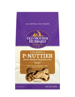 Old Mother Hubbard Classic P-Nuttier Peanut Butter Dog Treats, Oven Baked Crunchy Treats for Small Dogs, All Natural, Healthy, Small Training Treats