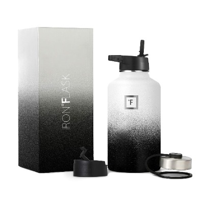 Iron Flask Sports Water Bottle - 64 Oz, 3 Lids (Straw Lid), Leak Proof, Vacuum Insulated Stainless Steel, Double Walled, Thermo Mug, Metal Canteen