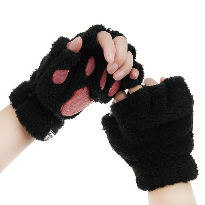 Women Winter Warm Stylish Fluffy Knitted Fingerless Mittens Gloves for Beauty Wrist Forearm Wrap