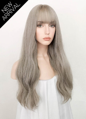 Ash Blonde Wavy Synthetic Hair Wig NS389
