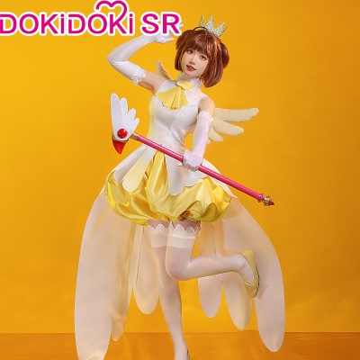 PRE SALE DokiDoki SR Anime Card Captor Sakura Cosplay Kinomoto Sakura Costume Cute Yellow Dress Women Sakura Yellow Dress| |   - AliExpress