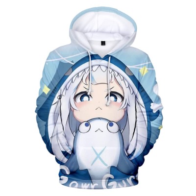 YANSHUIHAN Hololive VTuber Gawr Gura Merch Hoodies Pullover Unisex Harajuku Tracksuit Sweatshirt