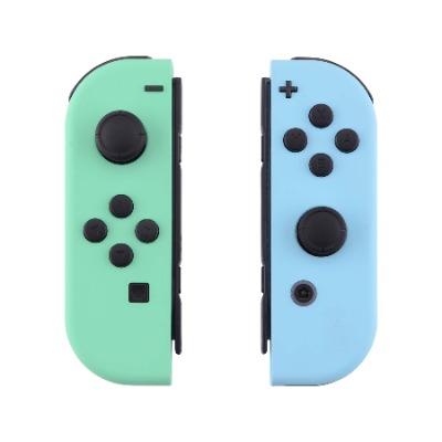 eXtremeRate Soft Touch Grip Mint Green & Heaven Blue Housing with Full Set Buttons, DIY Replacement Shell Case for Nintendo Switch Joycon & Switch OLED Joy con – Console Shell NOT Included