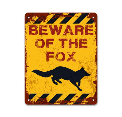 Beware of the Fox  Funny Sign  Foxy Lady  Metal Sign  | Etsy UK