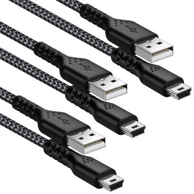 Mini USB Cable [3-Pack, 3.3ft] iSeekerKit USB 2.0 Type A to Mini B Charger Cable Nylon Braided Compatible for Hero 3+, Hero HD, PS3 Controller,MP3, Dash Cam, Digital Camera,Satnav, GPS Receiver, PDA