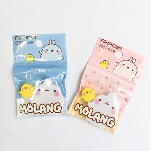 2 pcsack Kawaii Cartoon fat Rabbit with Duck Eraser Rubber Eraser Primary Student Prizes Promotional Gift Stationery