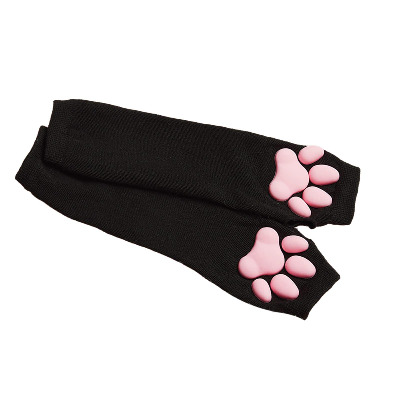 Cat Gloves Cosplay Cute Cat Paw Gloves Cute Kawaii Cat Paws Gloves Fingerless Cat Gloves Christmas Party Paw Gloves Cat Cosplay Black and Pink Thorityau