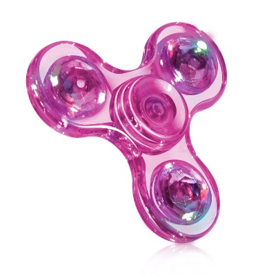 Fidget Spinner, Crystal Fidget Toy Led Light Rainbow Finger Toy Hand Fidget Spinner-Kids for ADHD Anxiety Stress Reducer(Pink)