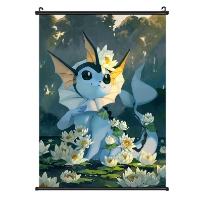 SAGELLA E-evee Evolution V-aporeon 3D Version Wall Art Poster Hangs A Picture Home Decor for Living Room,Bedroom,Bathroom,Dorm Room Framed Easy to Hang 20"×28"