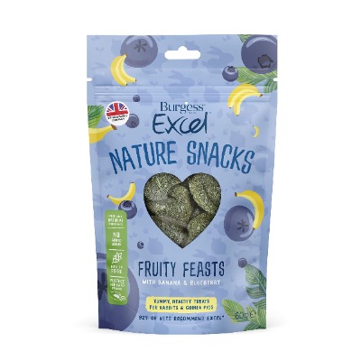 Burgess Excel Fruity Feasts treats for rabbits and guinea pigs, 60 g