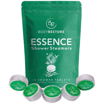 BodyRestore Shower Steamers (Pack of 15) Gifts for Women and Men - Tea Tree Oil Tablets Essential Oil Scented Aromatherapy Shower Bomb, Stress Relief Shower Tablets