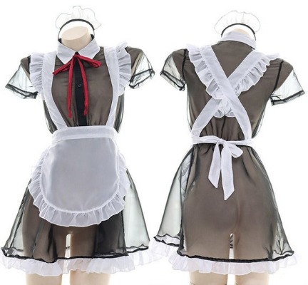 Sexy Maid Cosplay Costume Dress Women Sheer Cosplay Lingerie | Etsy UK