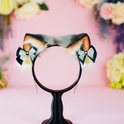 Grey Fox Ears Faux Fur Ears Kitsune Ears Headband Costume | Etsy