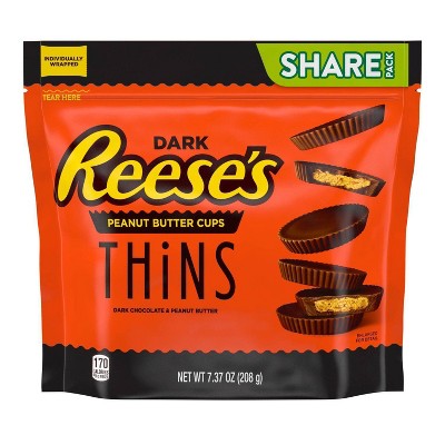 Reese's PB Cup Dark Chocolate Thins Pouch - 7.37oz