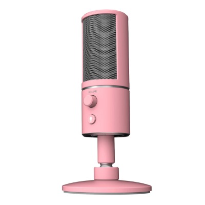Razer RZ19-02290300-R3M1 Seiren X USB Streaming Microphone: Professional Grade - Built-in Shock Mount - Supercardiod Pick-Up Pattern - Anodized Aluminum - Quartz Pink