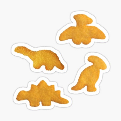 dino chicken nuggie stickers