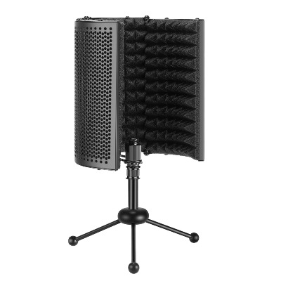 Neewer NW-13 Foldable Compact Microphone Isolation Shield with Tripod Stand, Studio Mic Sound Absorbing Foam Reflector for Sound Recording, Podcasts, Broadcasting (Mic and Shock Mount Not Included)