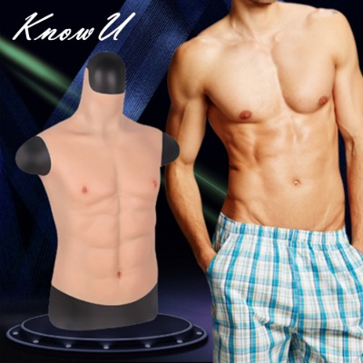 96.33US $ 43% de DESCUENTO|KnowU Pecho masculino artificial de silicona, accesorio con cuello alto y vientre con músculos marcados para cosplay| |   - AliExpress