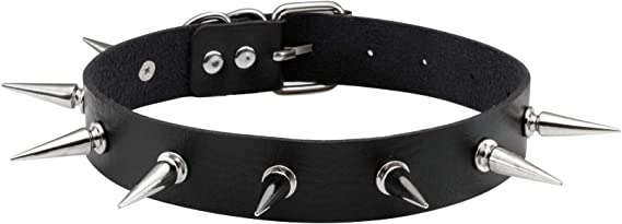 Amazon.com: Milakoo Gothic Rivet Spike Choker Punk Rock Biker Strap Leather Choker Necklace Adjustable : Clothing, Shoes & Jewelry