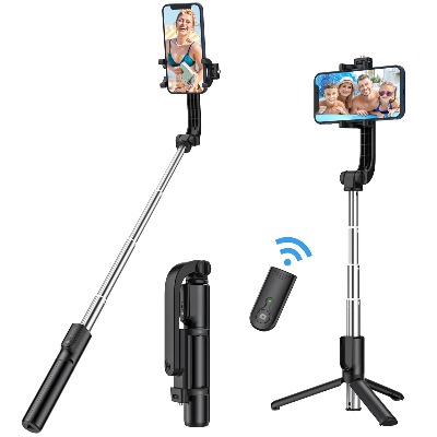 Yoozon Selfie Stick Phone Tripod, All in One Extendable  Portable iPhone Tripod Selfie Stick with Wireless Remote, Compatible with iPhone 13 Pro Max/13 Mini/13/12, Galaxy S21/Note 20/S10, Google etc