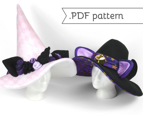 Witch Hat With Animal Ears Sewing Pattern .pdf Cat Unicorn | Etsy