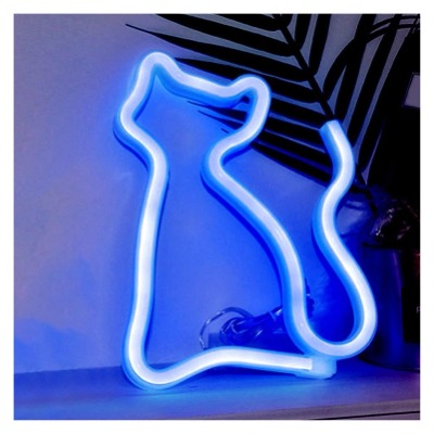 Cat Shape Led Neon Sign Light LED Night Light Art Decorations Night Lights Lamp for Christmas Wedding Party Home Decor - Battery Or USB Operated