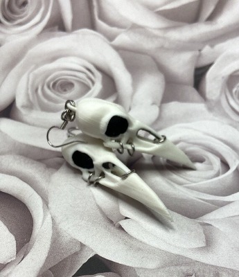 Raven Skull Earrings Skull Earrings Gothic Earrings Gothic | Etsy