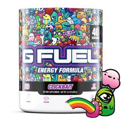 G Fuel Clickbait (40 Servings) Elite Energy and Endurance Powder 9.8 oz