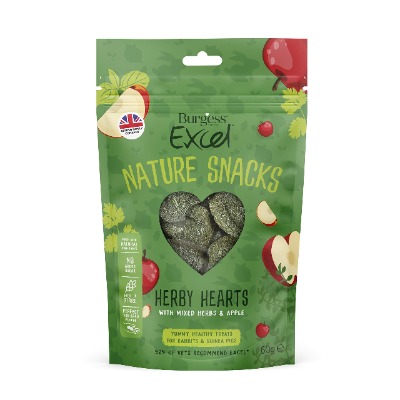 Burgess Excel Herby Hearts treats for rabbits and guinea pigs