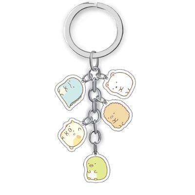 Sumikko Gurashi: Cute Anime Keychains 5 in 1Double-Sided Pattern Car Ornaments Anime Fans Keychain Gifts