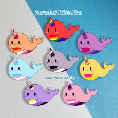 Narwhal LGBT Pride  Gay Lesbian Bi Pan Trans Asexual | Etsy UK