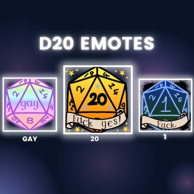 D20 Twich or Discord Emote Set  Dice  Natural 20  Crit Fail | Etsy Australia