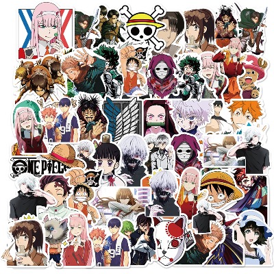 Japanese Anime Mixed Stickers,Popular Classic Anime Stickers 50PCS Waterproof Vinyl Decals for Bumper Cars Computer Scrapbook Guitar Luggage Skateboard Cute Aesthetic Manga Gifts for Cartoon Fan