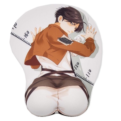 BOO ACE Attack on Titan Levi Anime Mouse Pads with Wrist Rest Gaming 3D Mousepads 2Way Skin (Levi)