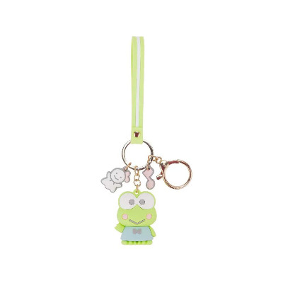 Adorable Premium Quality Cartoon Keychain Keyring Key Purse Handbag Charms, Hello Kitty, My Melody, Kuromi, Keroppi, Badtz-Maru, Cinnamoroll, Pompompurin (Keroppi)