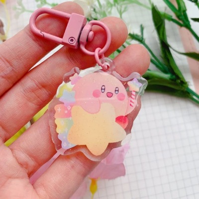 Kirby on a Shooting Star  Mini Sparkly Acrylic Charm  1.5 | Etsy Canada