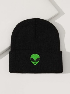Men Alien Embroidery Beanie