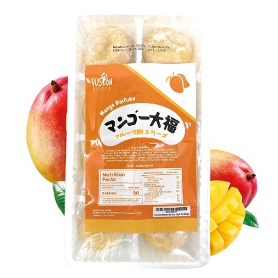 Fusion Select Japanese Mochi Fruit Daifuku Japanese Desert Sweet Rice Cake Fruit Mochi Daifuku 240g/ 8.46oz (Mango)