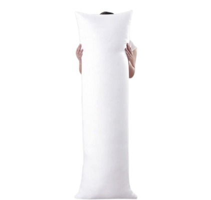 Haani Antiallergenic Hollow Fibre Filled Bolster Pillow With Free Pillow Case. (WHITE, 4.6 FT)