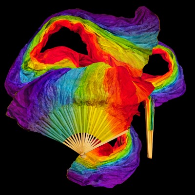 silk fans - rainbow - flowtoys