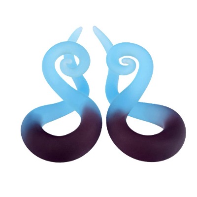 YOFANST 2pcs Glass Ear Tapers Plugs 4G-14mm Multi-Colors Twist Handmade Spiral Gauges Piercing Jewelry