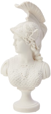 Design Toscano Minerva, Roman Goddess of Wisdom Bust Statue, Marble Polyresin, White, 34.5 cm