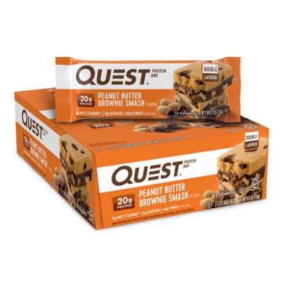 Quest Nutrition- High Protein, Low Carb, Gluten Free, Keto Friendly, Peanut Butter Brownie Smash, 12 Count